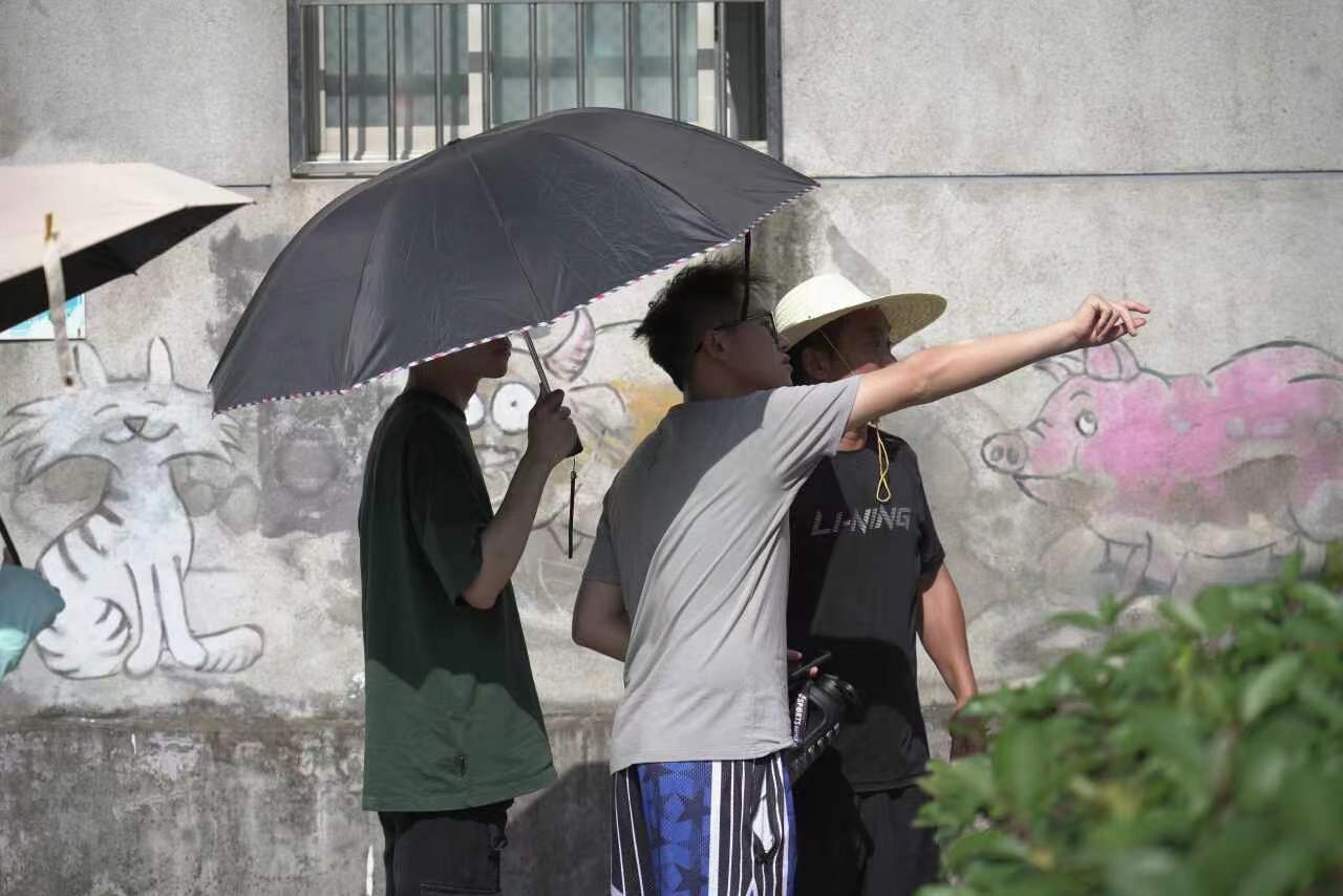 浙江工商大學(xué)暑期社會實踐團(tuán)實地考察墻繪內(nèi)容并向村民宣傳八八戰(zhàn)略